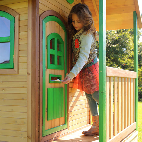 Image of AXI Laura Playhouse Bruin/Groen incl groene glijbaan