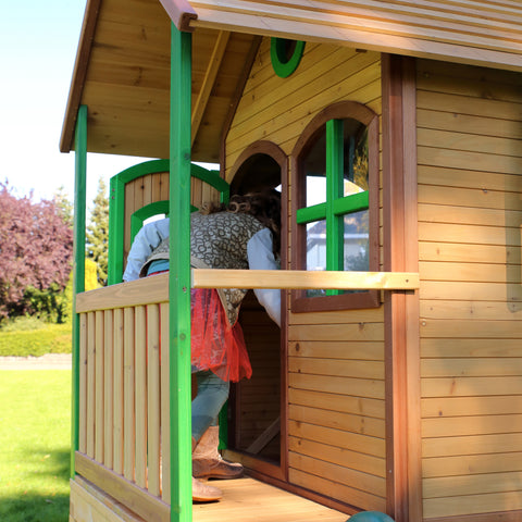 Image of AXI Laura Playhouse Bruin/Groen incl groene glijbaan
