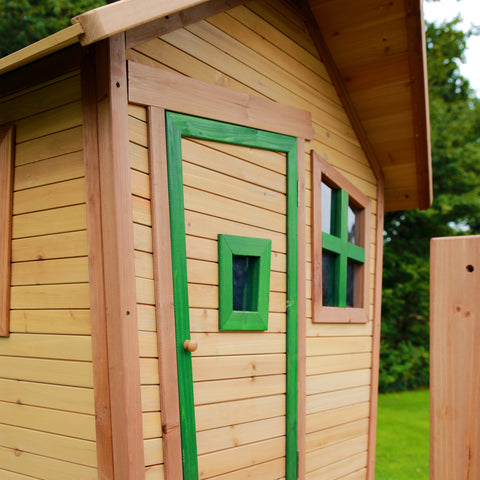 Image of AXI Robin Playhouse Bruin/groen incl rode glijbaan