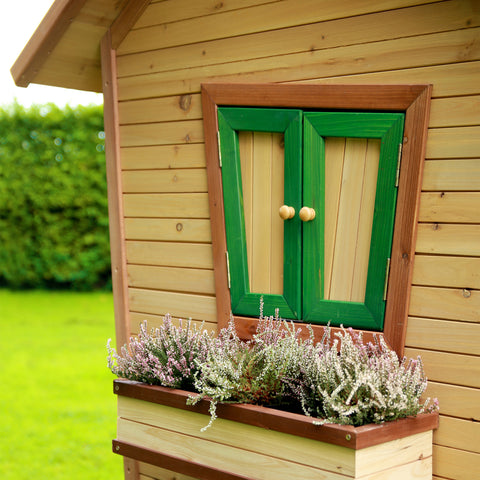 Image of AXI Robin Playhouse Bruin/groen incl rode glijbaan