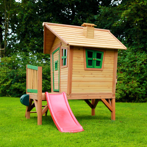 Image of AXI Robin Playhouse Bruin/groen incl rode glijbaan