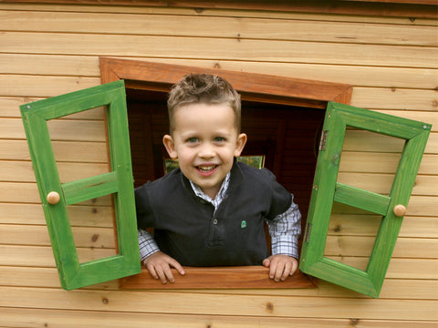 Image of AXI Iris Playhouse Bruin/groen incl rode glijbaan