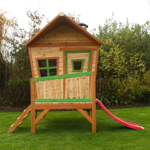 Image of AXI Iris Playhouse Bruin/groen incl rode glijbaan