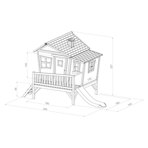 Image of AXI Emma Playhouse Bruin-groen incl rode glijbaan