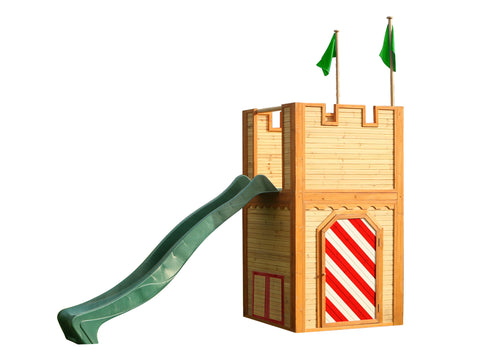 Image of AXI Arthur Playhouse Bruin-rood incl groene glijbaan