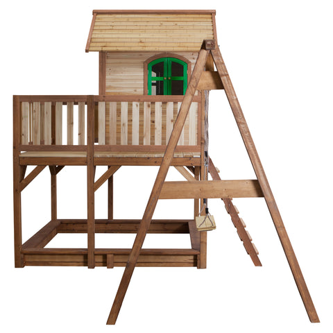 Image of AXI Liam Playhouse Bruin/groen incl enkele schommel
