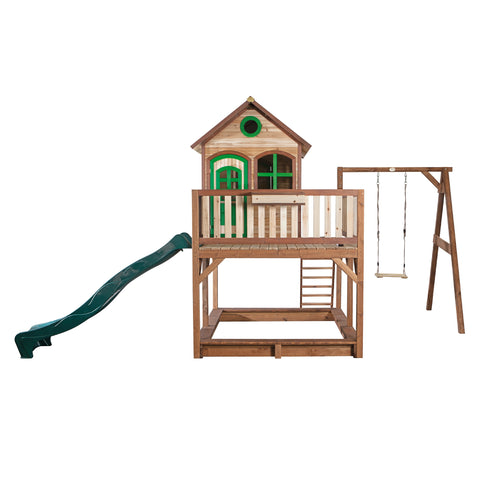 Image of AXI Liam Playhouse Bruin/groen incl enkele schommel