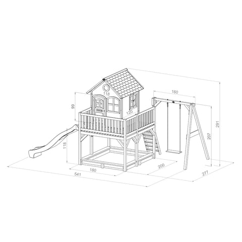 Image of AXI Liam Playhouse Bruin/groen incl enkele schommel