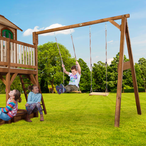 Image of AXI Liam Playhouse Bruin/groen incl dubbele schommel