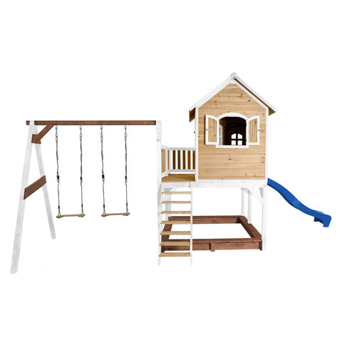 Image of AXI Liam Playhouse Bruin/wit incl dubbele schommel