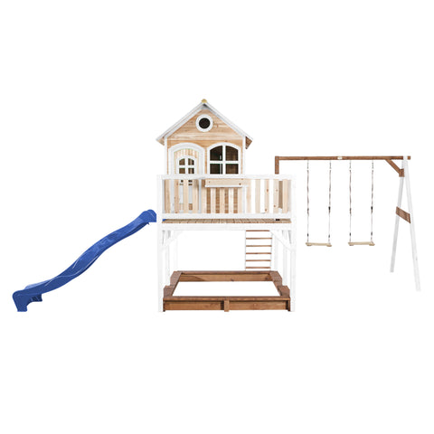 Image of AXI Liam Playhouse Bruin/wit incl dubbele schommel