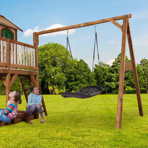 Image of AXI Liam Playhouse met Roxy Nestschommel Bruin/groen incl Groene Glijbaan