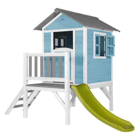 Image of AXI Lodge XL Playhouse Caribbean Blauw incl groene glijbaan