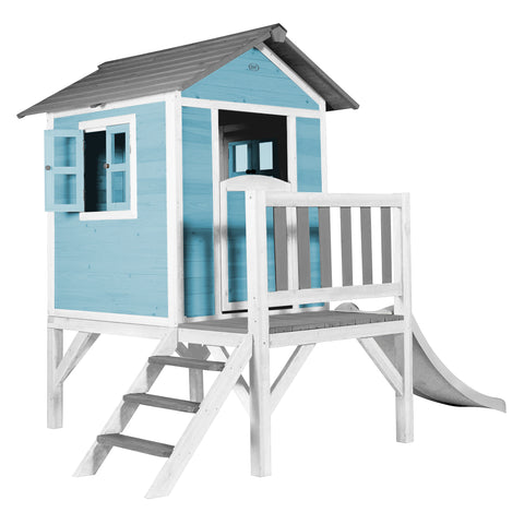 Image of AXI Lodge XL Playhouse Caribbean Blauw incl witte glijbaan