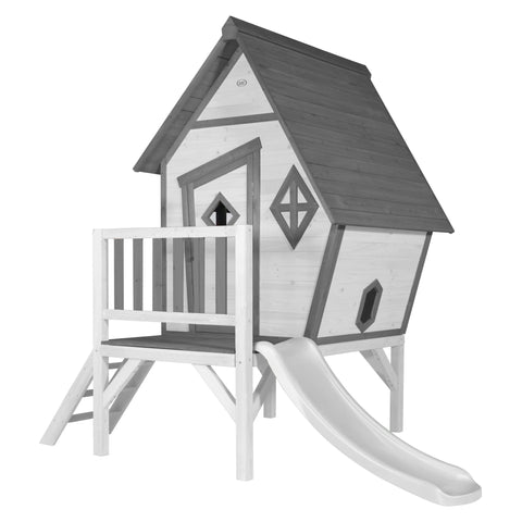 Image of AXI Cabin XL Playhouse Grijs/Wit incl witte glijbaan