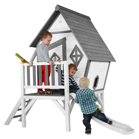 Image of AXI Cabin XL Playhouse Grijs/Wit incl witte glijbaan