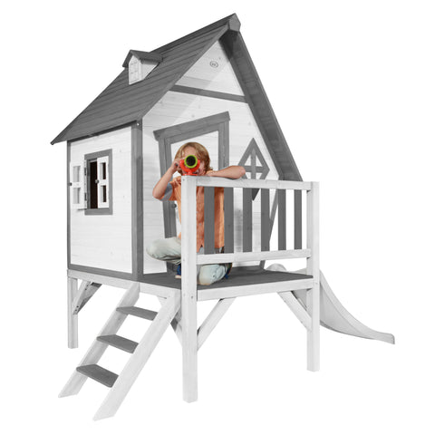 Image of AXI Cabin XL Playhouse Grijs/Wit incl witte glijbaan