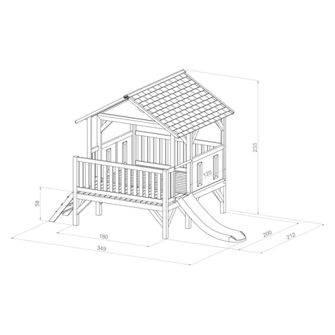 Image of AXI Meeko PlayTower Bruin/groen incl rode glijbaan