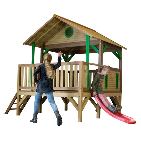 Image of AXI Meeko PlayTower Bruin/groen incl rode glijbaan
