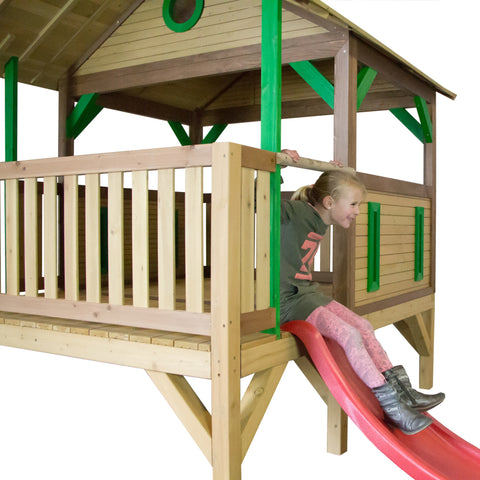 Image of AXI Meeko PlayTower Bruin/groen incl rode glijbaan