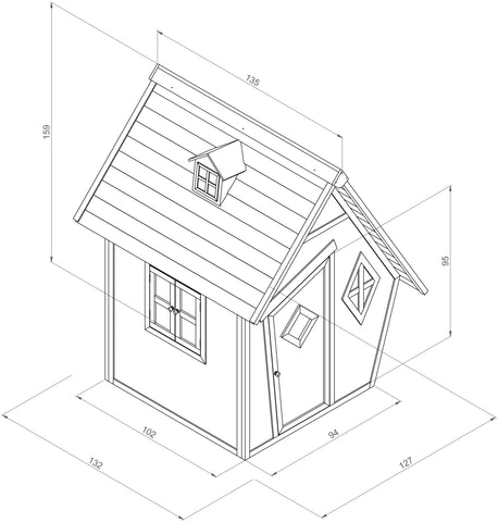 Image of AXI Cabin Playhouse Grijs/Wit