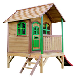 AXI Tom Playhouse Bruin/Groen incl rode glijbaan