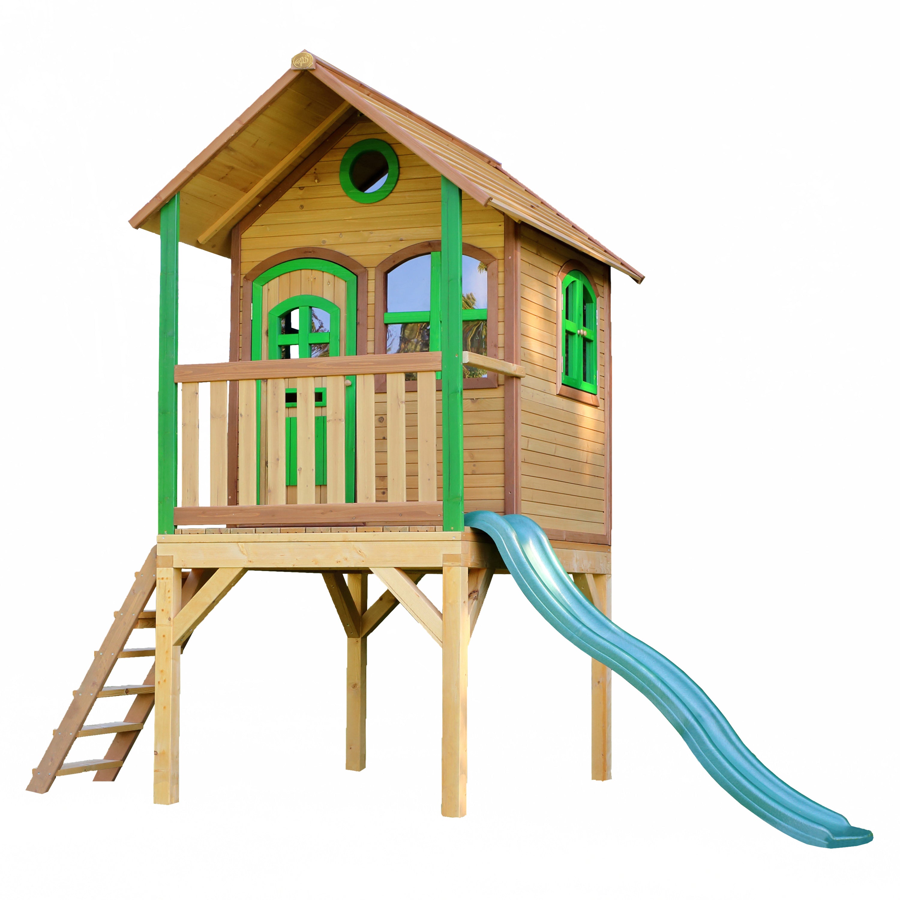 AXI Laura Playhouse Bruin/Groen incl groene glijbaan