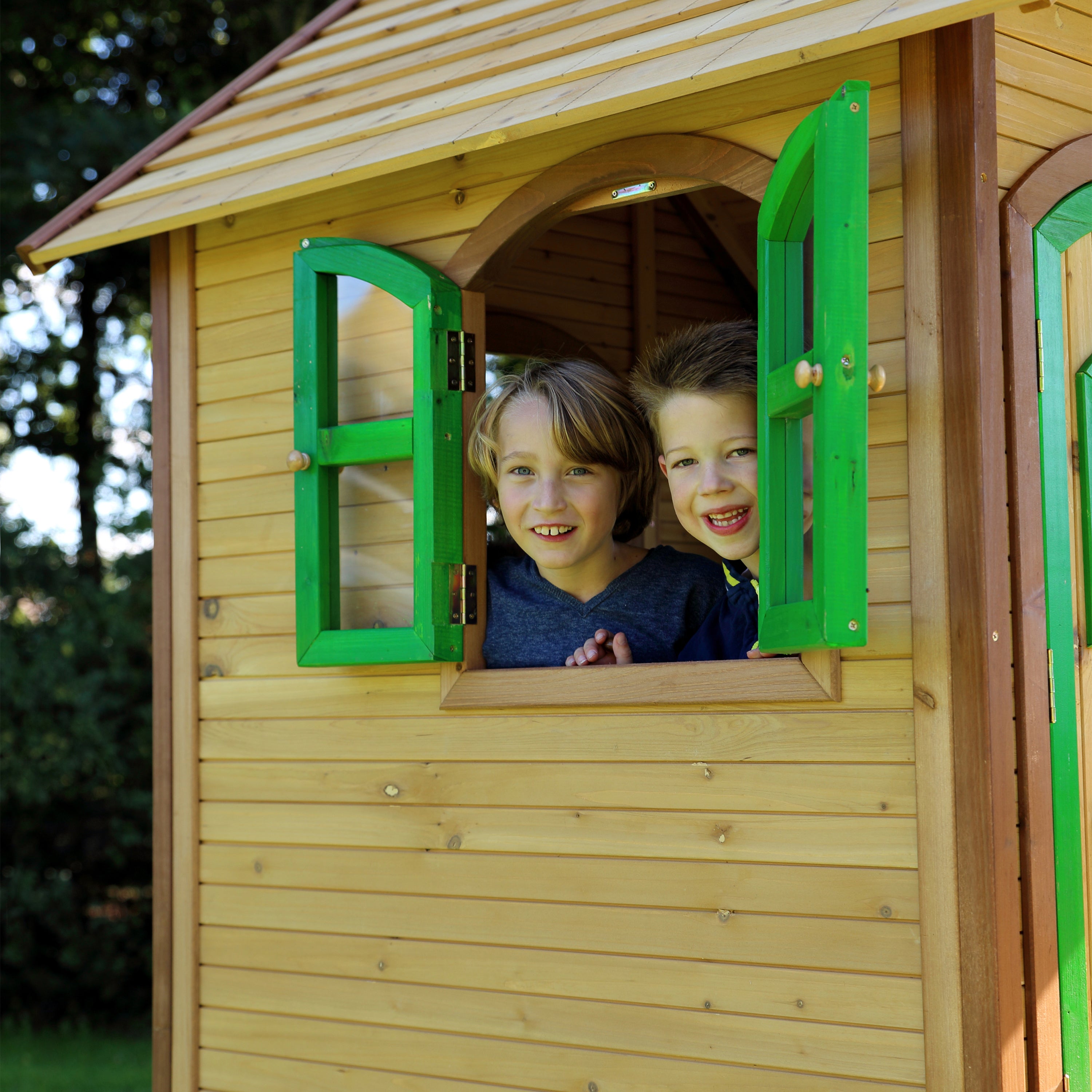 AXI Laura Playhouse Bruin/Groen incl groene glijbaan