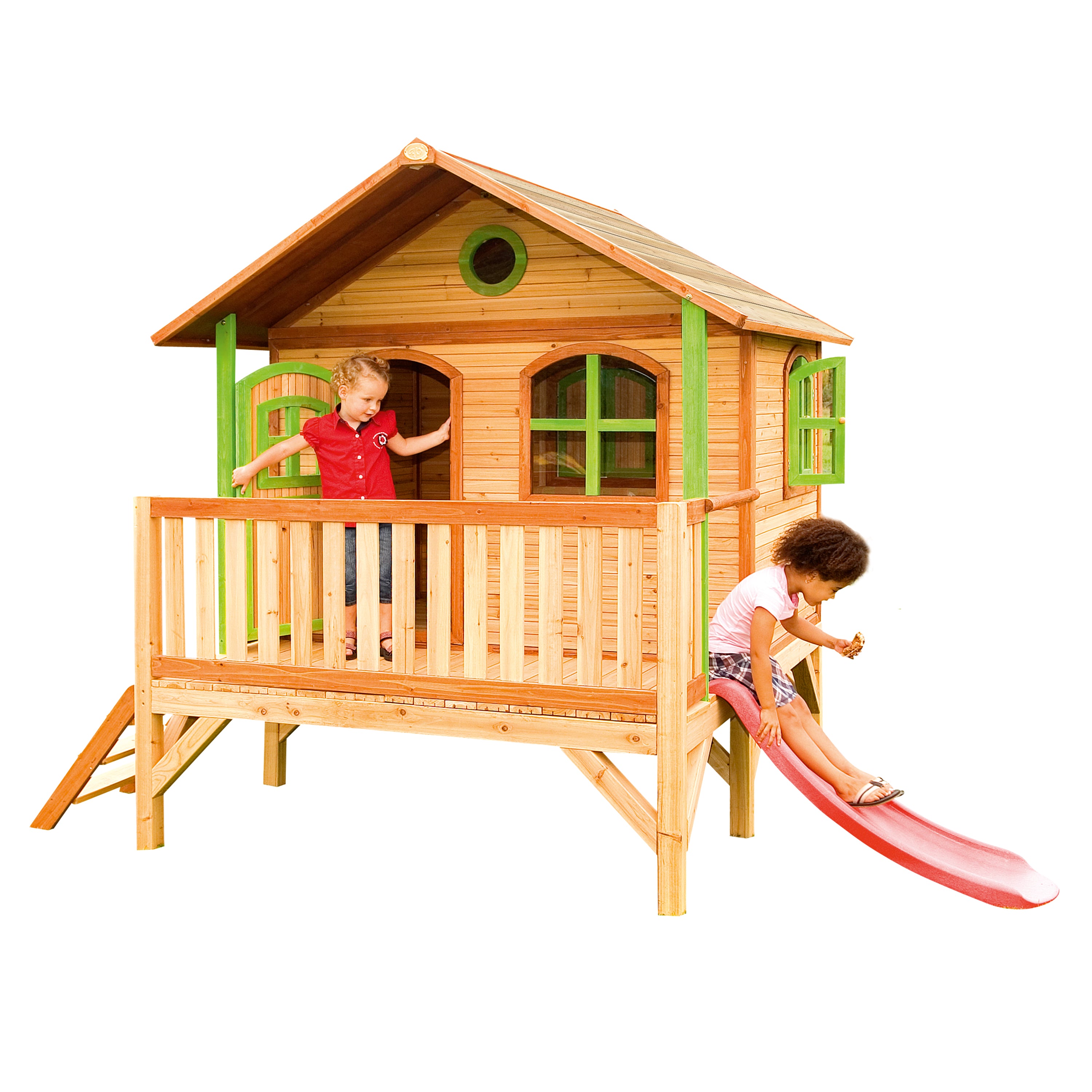 AXI Stef Playhouse Bruin/Groen incl rode glijbaan