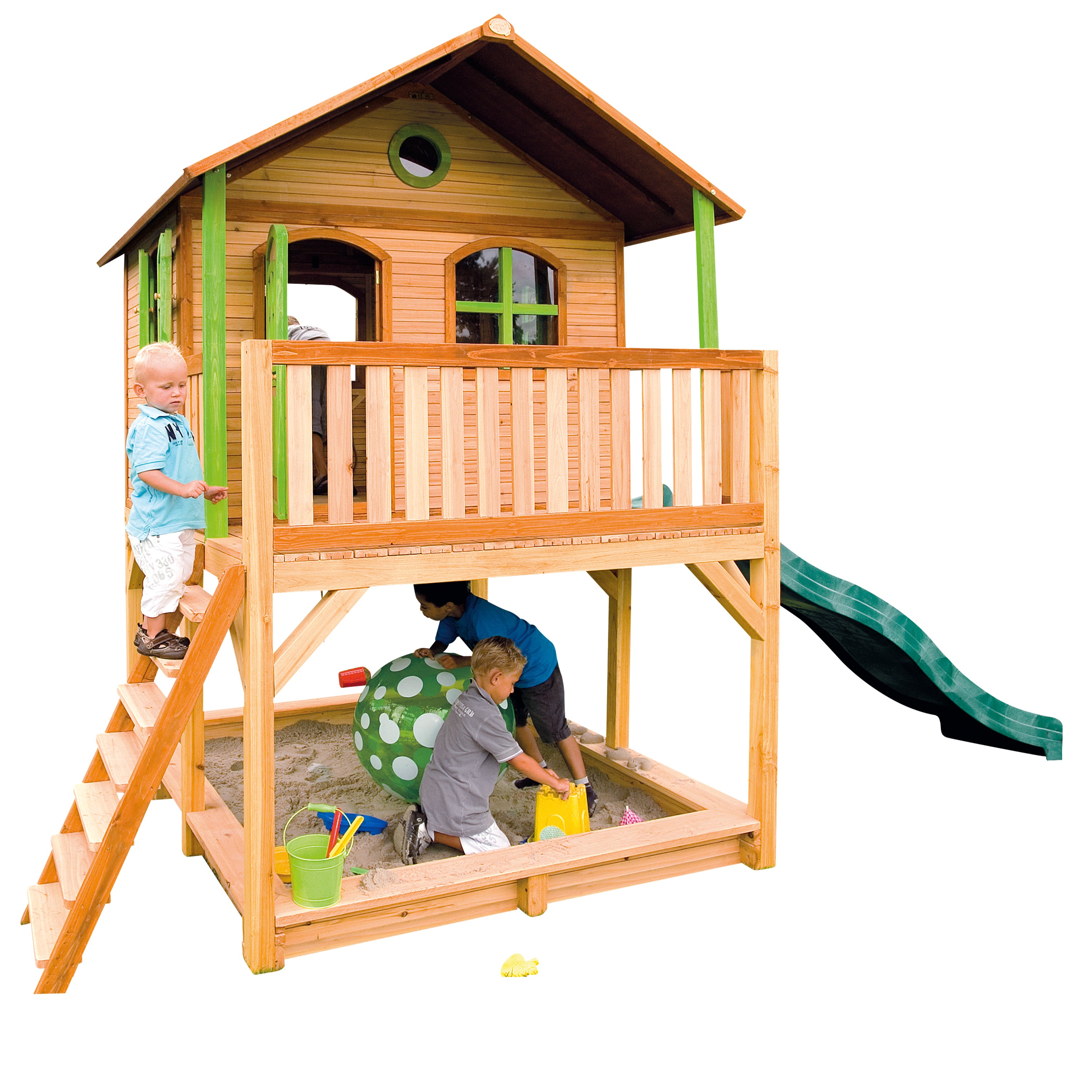 AXI Marc Playhouse Bruin/Groen incl groene glijbaan