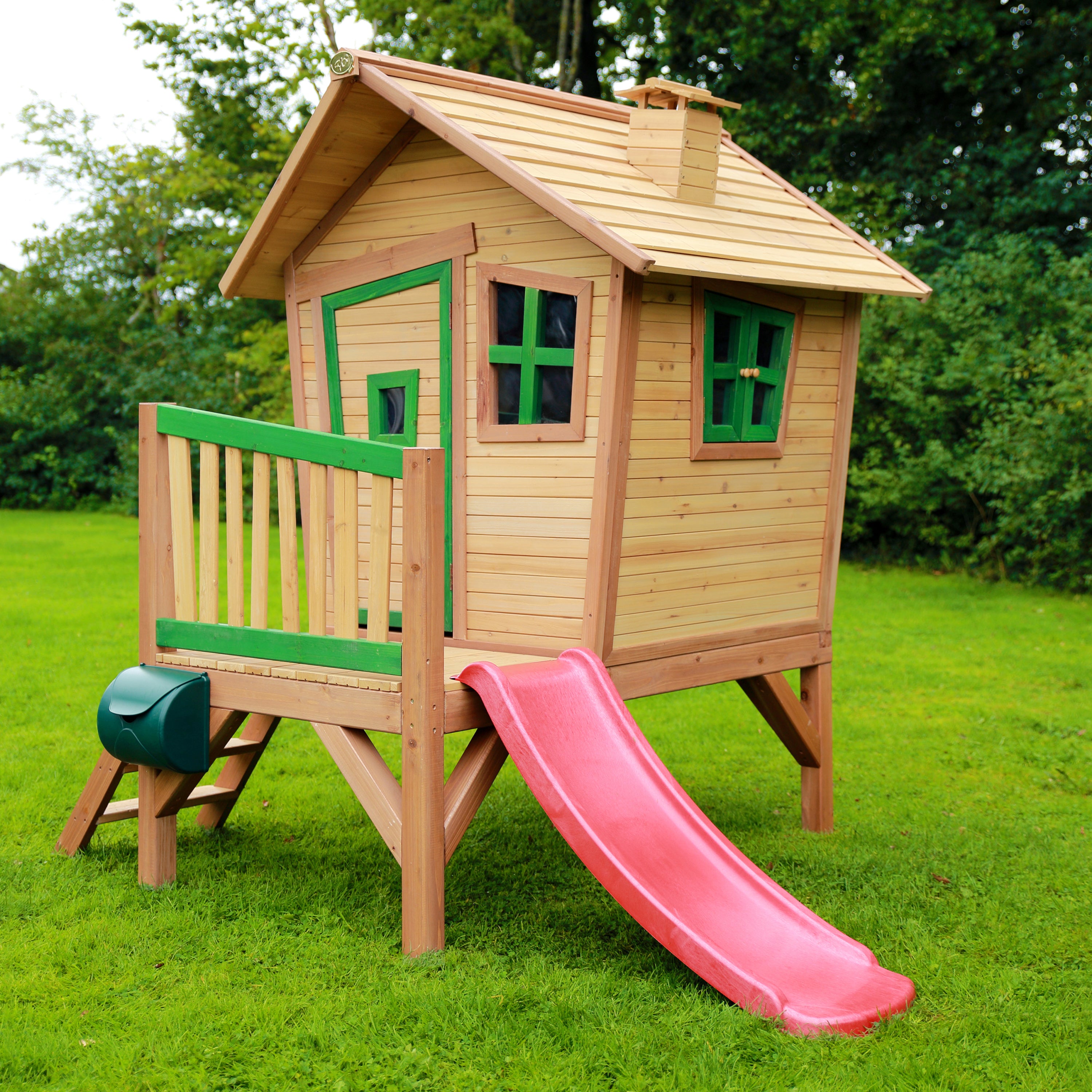 AXI Robin Playhouse Bruin/groen incl rode glijbaan