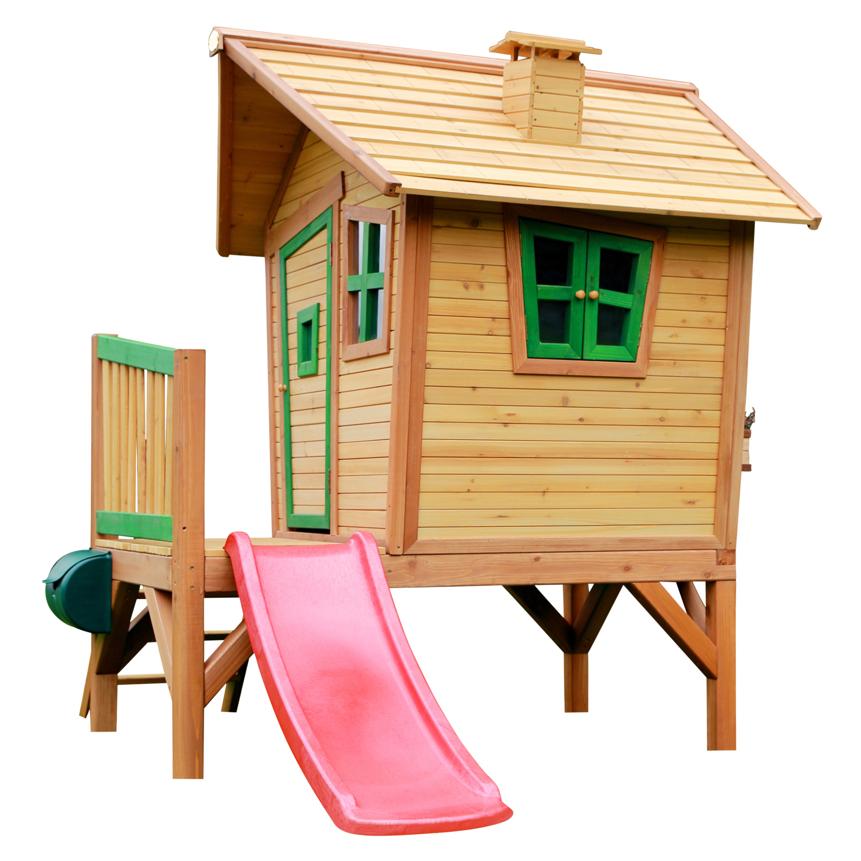 AXI Robin Playhouse Bruin/groen incl rode glijbaan