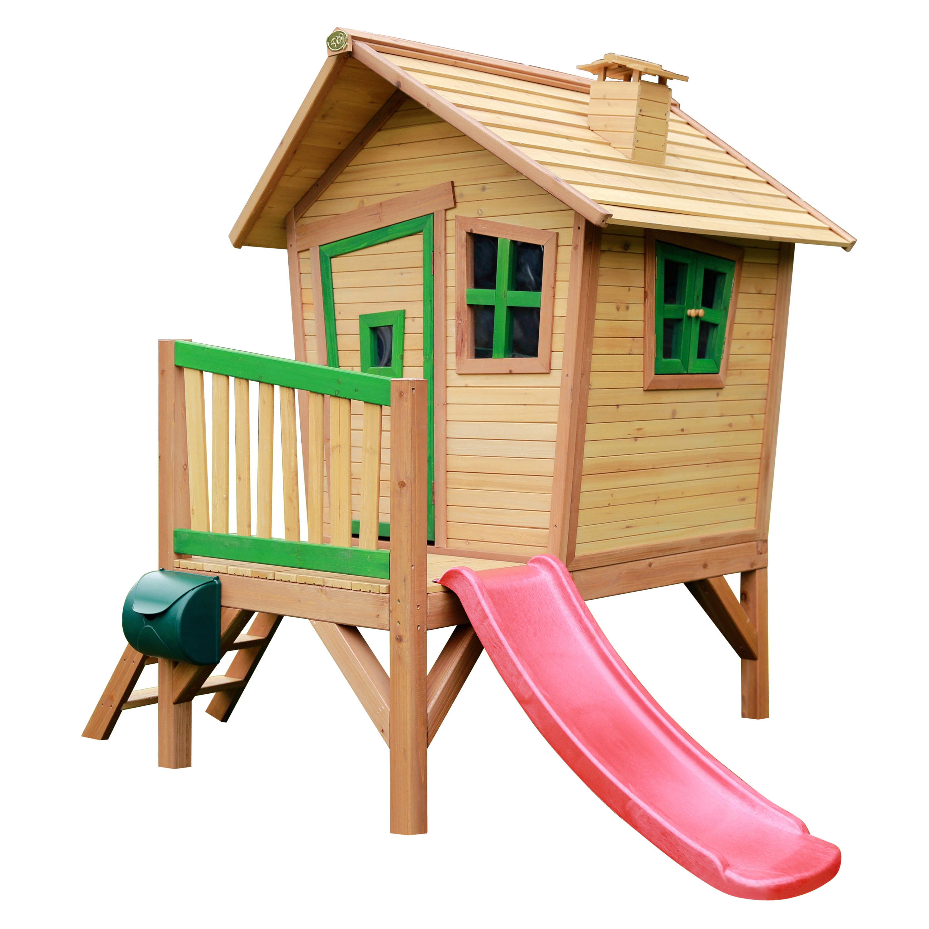 AXI Robin Playhouse Bruin/groen incl rode glijbaan