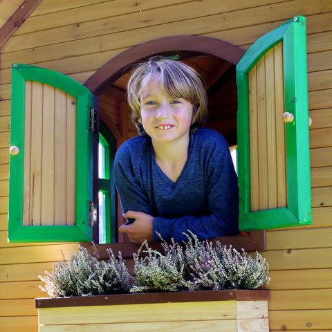 Image of AXI Romy Speelhuis Bruin/groen incl groene glijbaan