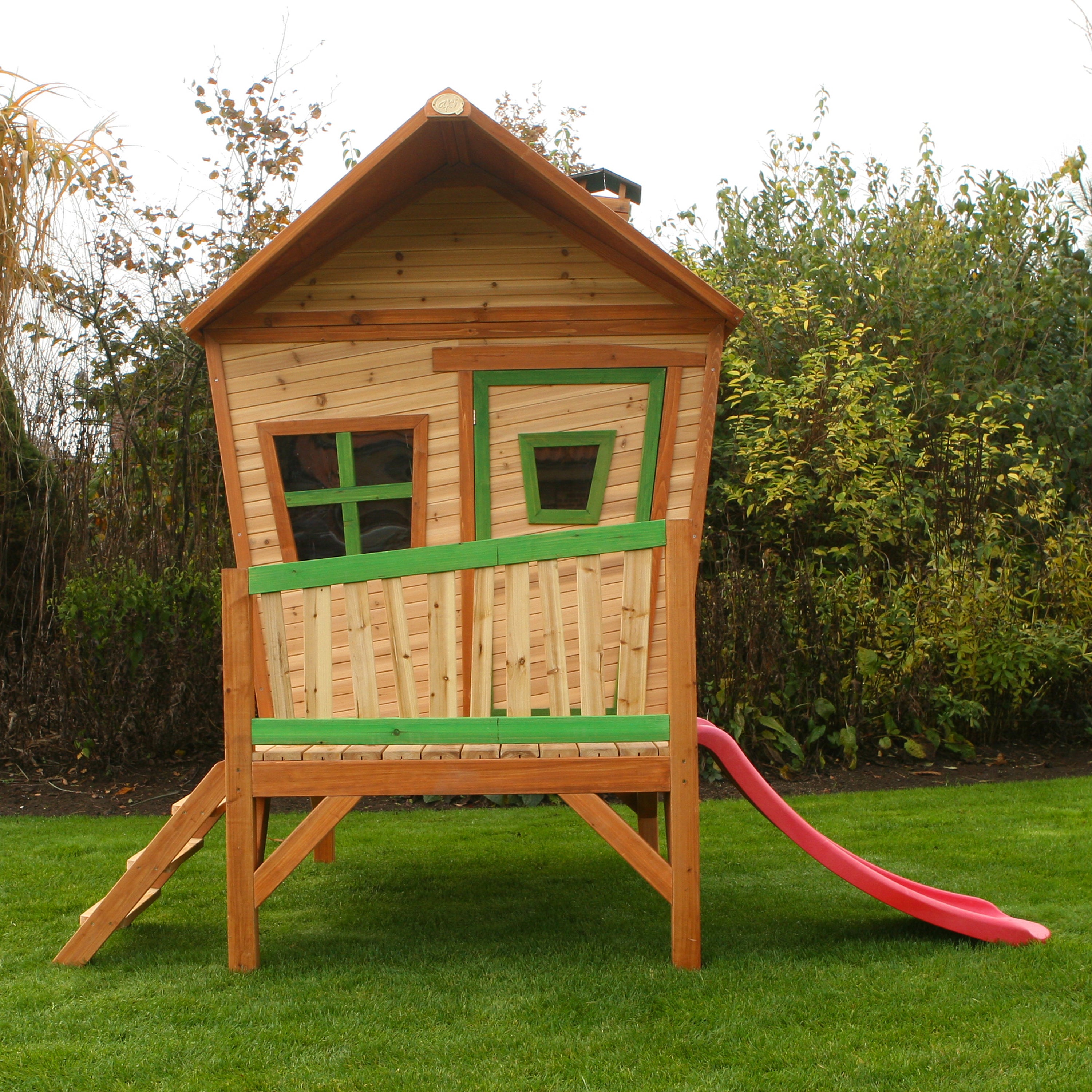 AXI Iris Playhouse Bruin/groen incl rode glijbaan
