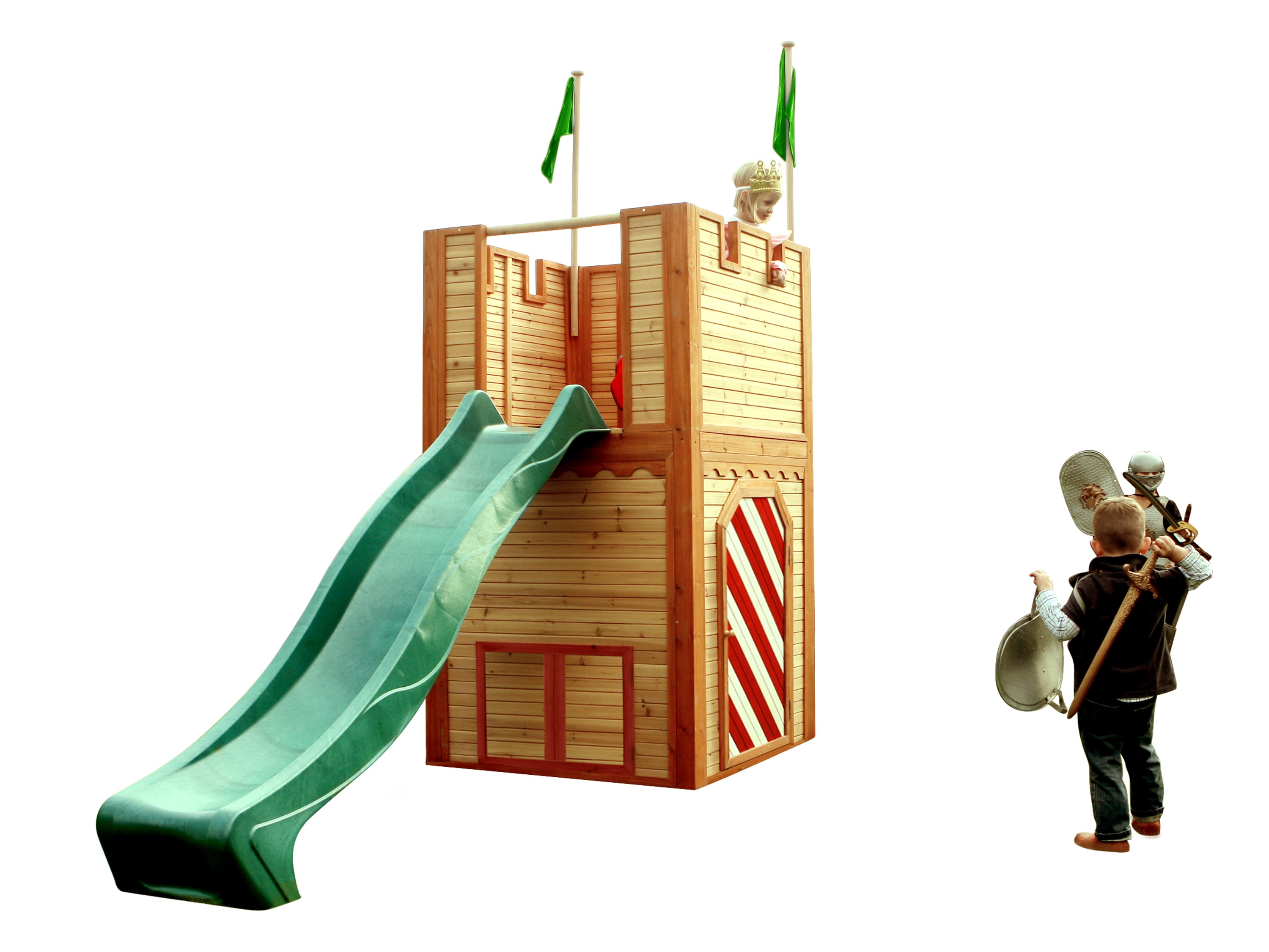 AXI Arthur Playhouse Bruin-rood incl groene glijbaan