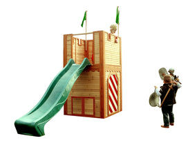 AXI Arthur Playhouse Bruin-rood incl groene glijbaan