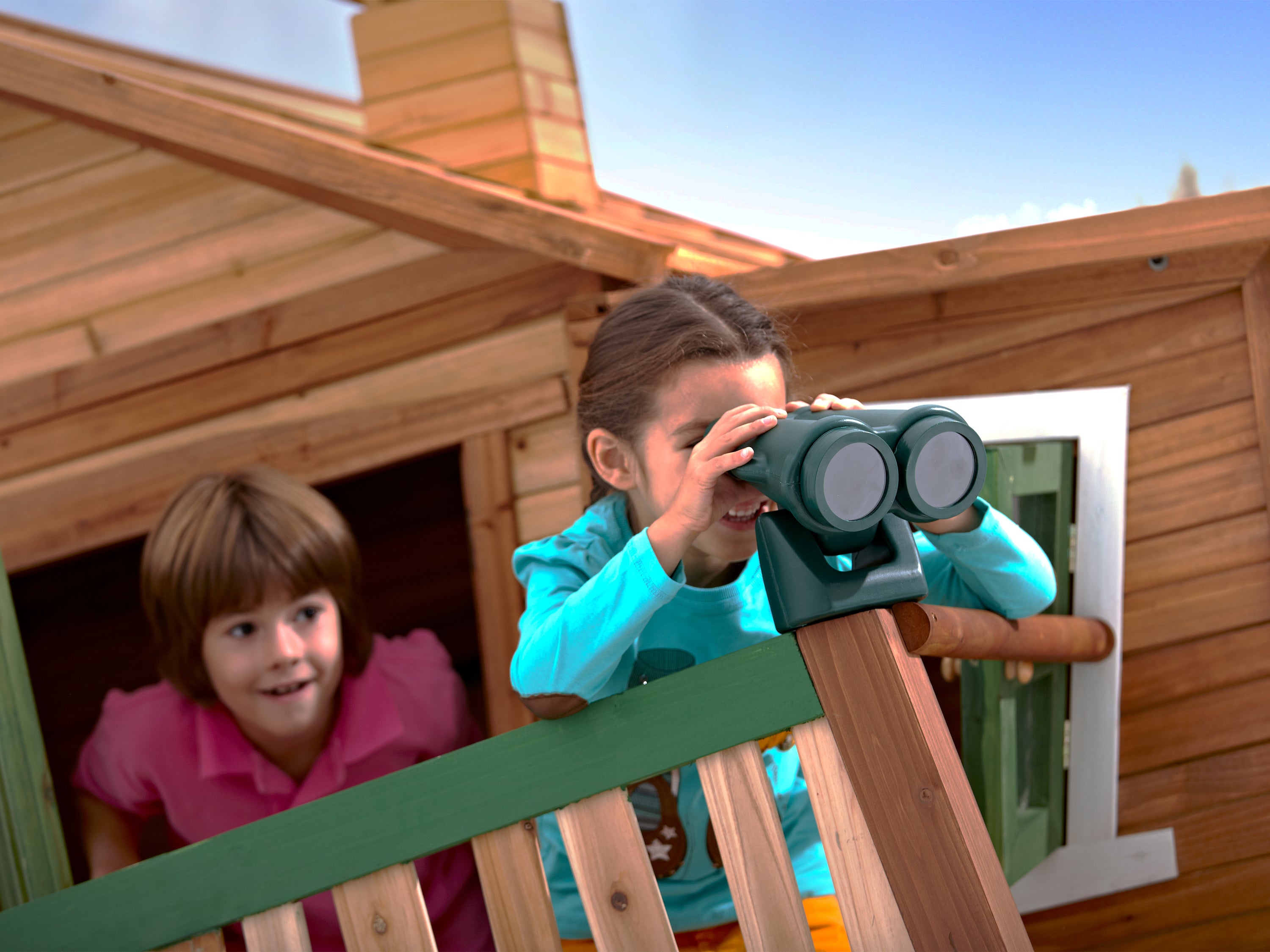 AXI Max Playhouse Bruin-Groen incl groene glijbaan