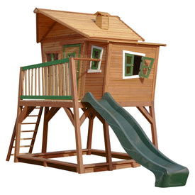 AXI Max Playhouse Bruin-Groen incl groene glijbaan