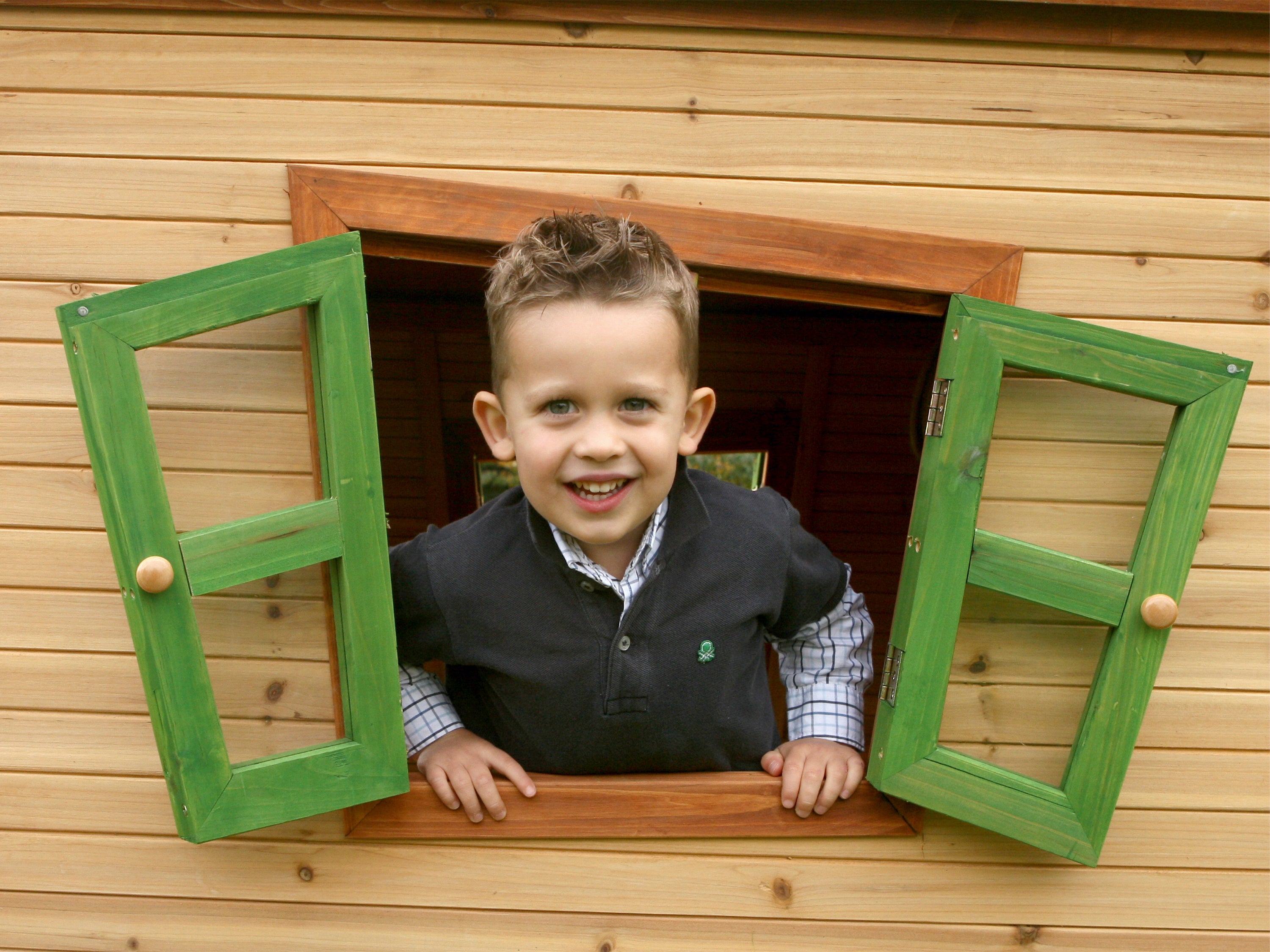 AXI Max Playhouse Bruin-Groen incl groene glijbaan