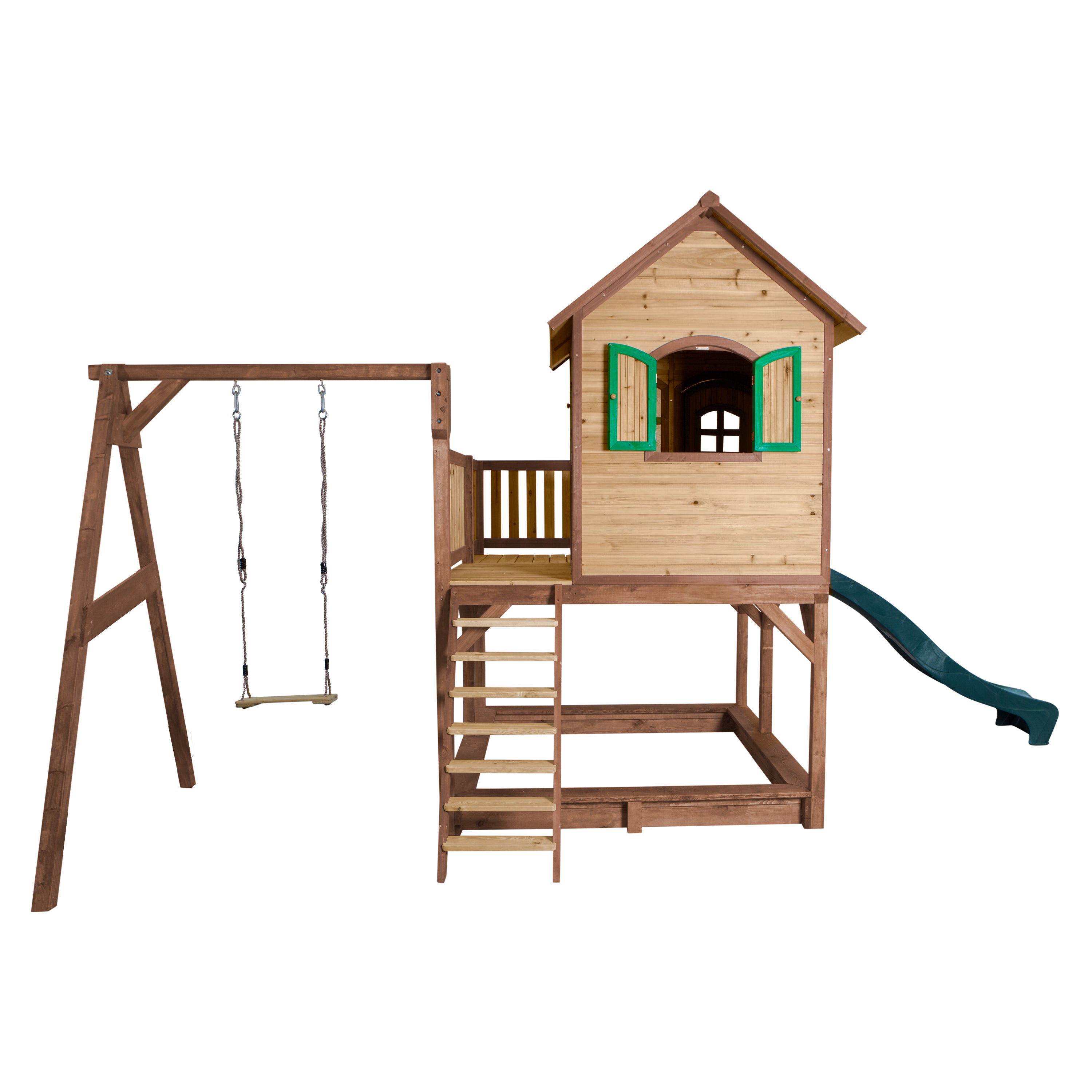 AXI Liam Playhouse Bruin/groen incl enkele schommel
