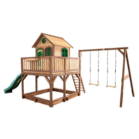 AXI Liam Playhouse Bruin/groen incl dubbele schommel