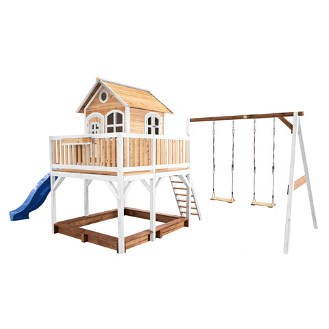 Image of AXI Liam Playhouse Bruin/wit incl dubbele schommel