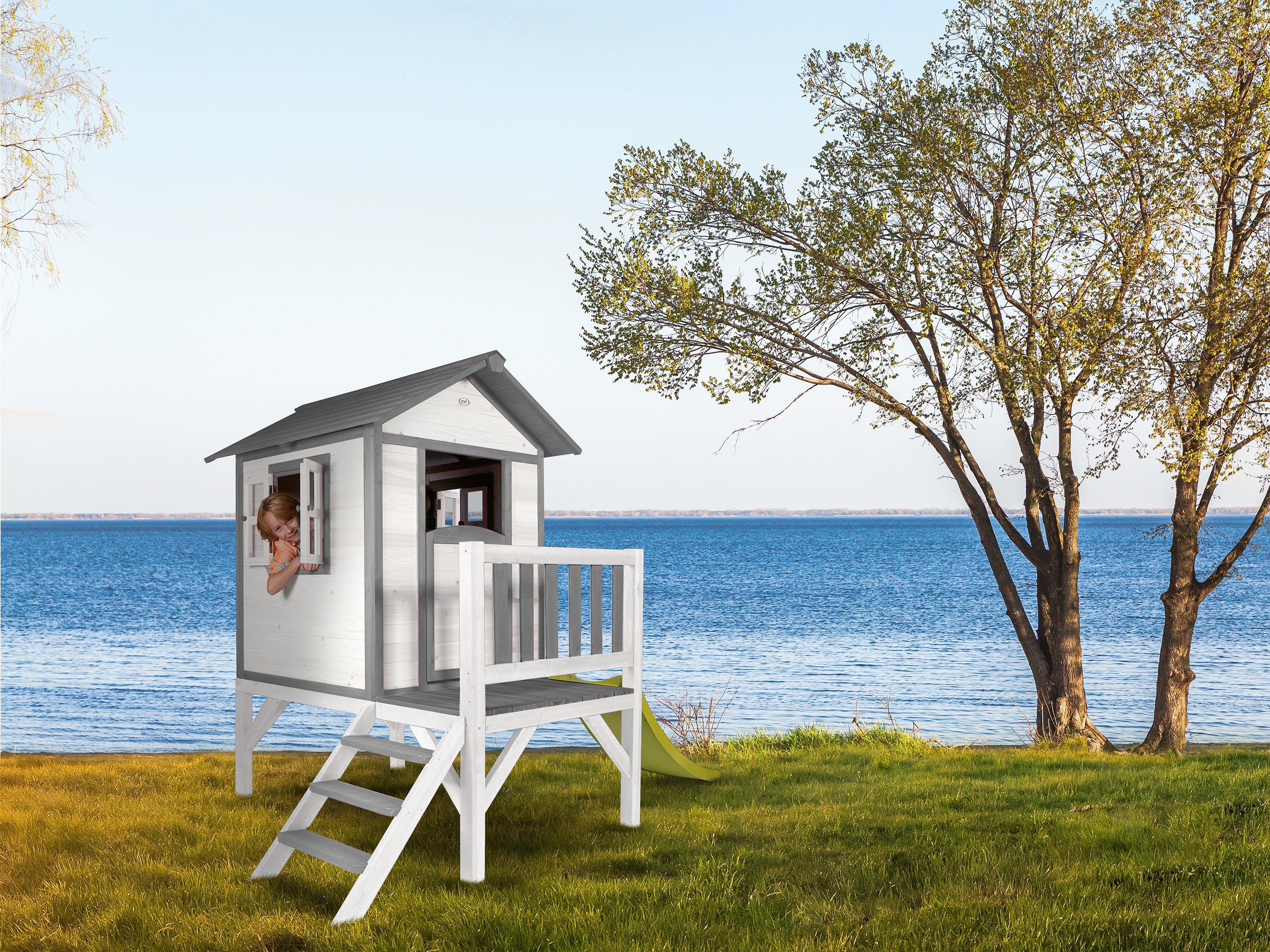 AXI Lodge XL Playhouse Classic incl groene glijbaan