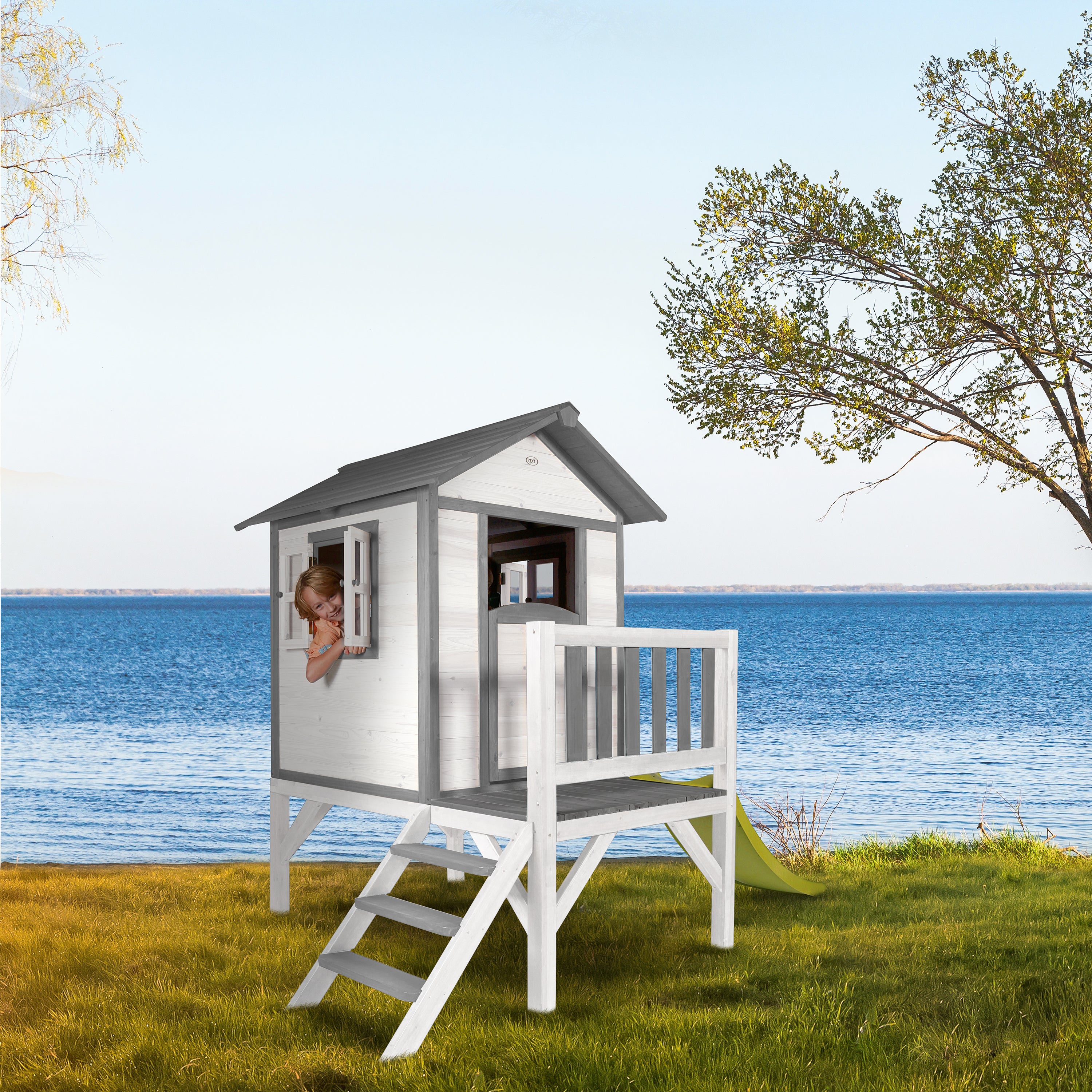 AXI Lodge XL Playhouse Classic incl groene glijbaan