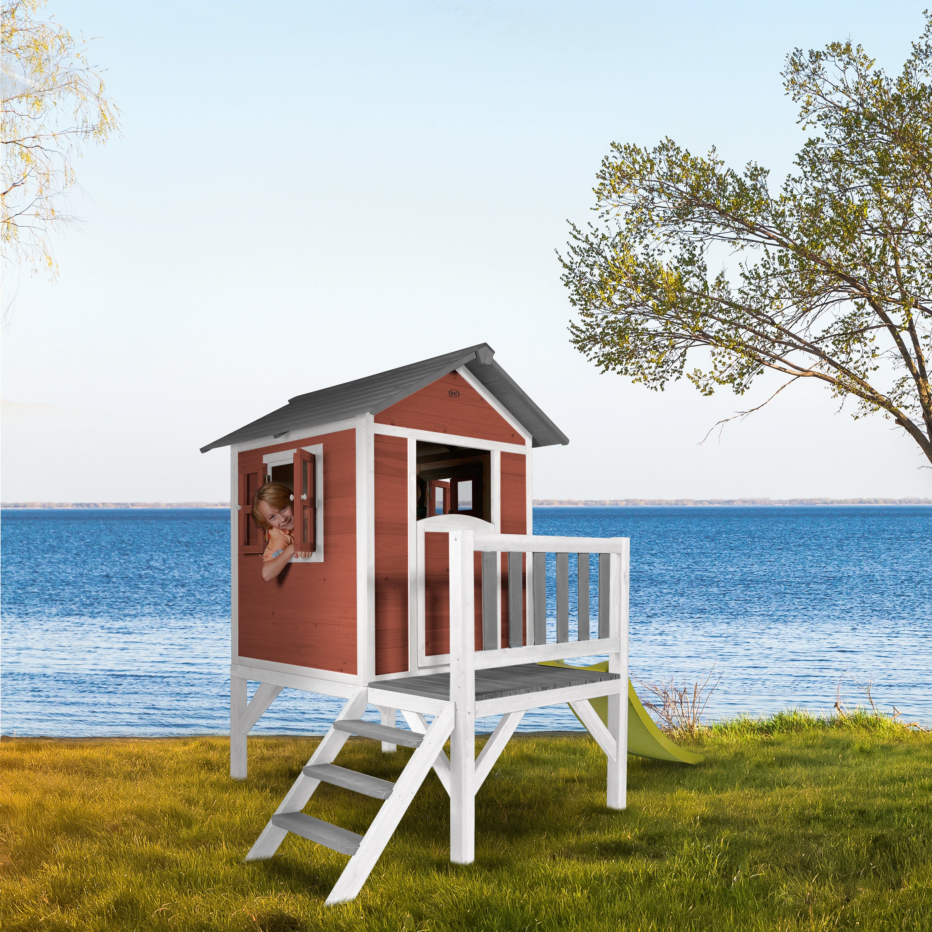 AXI Lodge XL Playhouse Scandinavisch rood