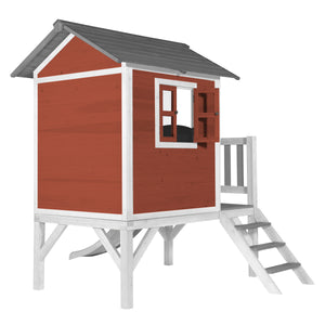 AXI Lodge XL Playhouse Scandinavisch rood inclusief witte glijbaan
