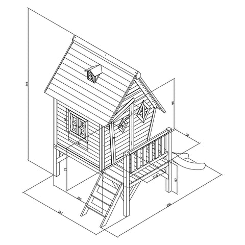 Image of Sunny Cabin XL Playhouse Grijs/Wit