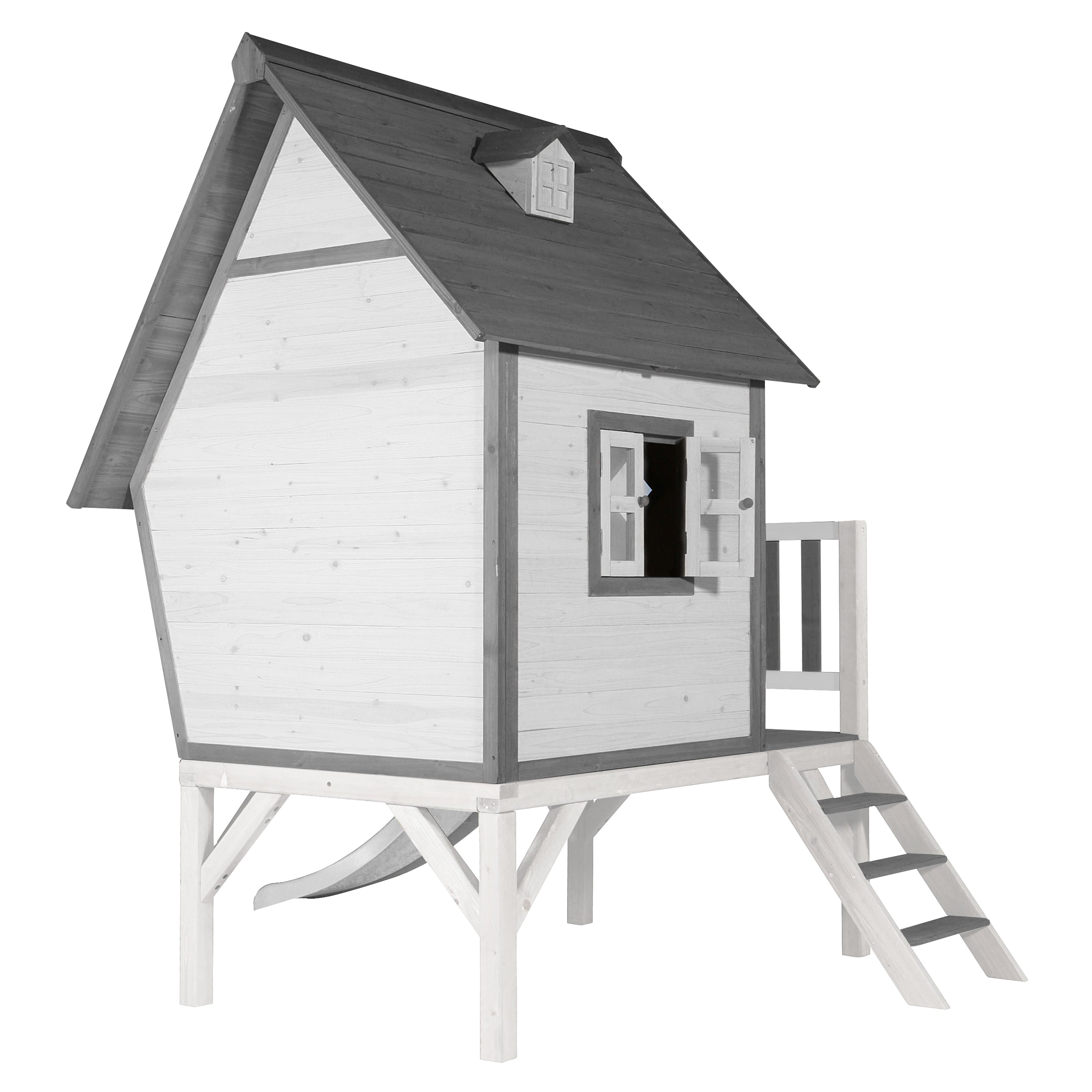 AXI Cabin XL Playhouse Grijs/Wit incl witte glijbaan