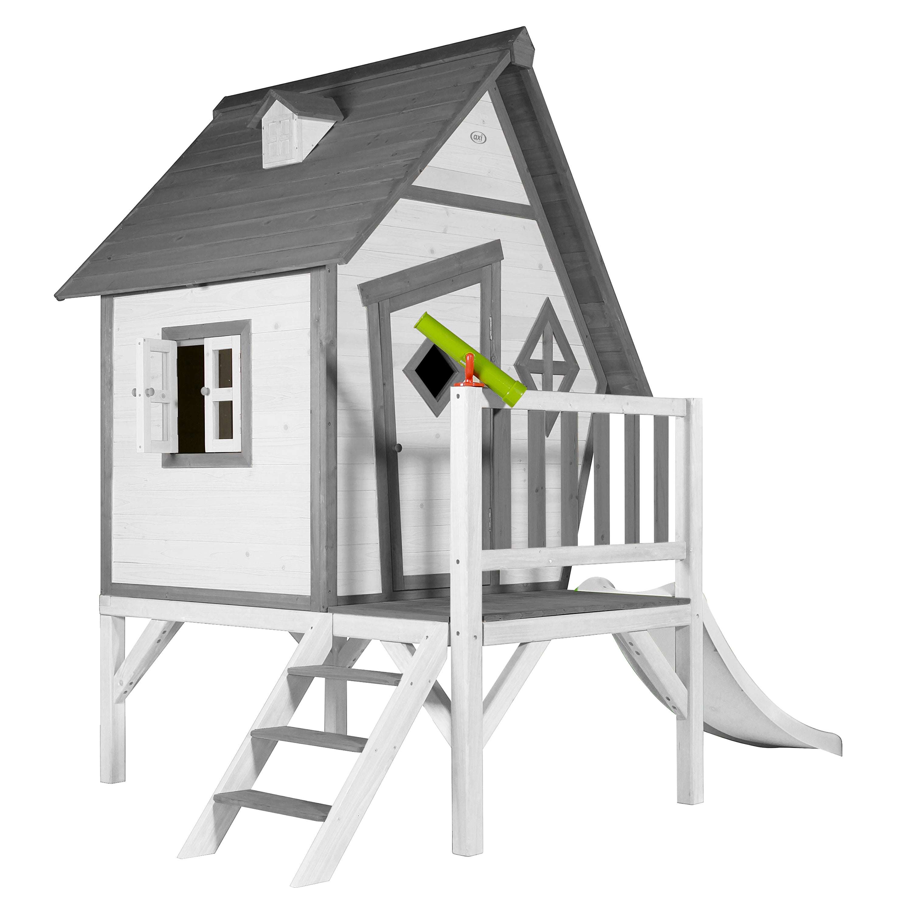 AXI Cabin XL Playhouse Grijs/Wit incl witte glijbaan